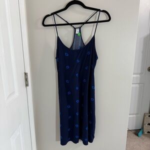 Old Navy Blue Floral Slip Dress Size Large Adjustable Straps